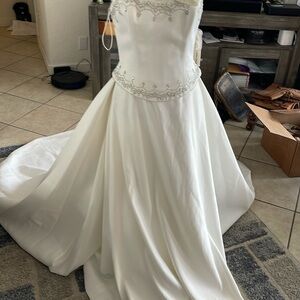 Demetrios Fitted Strapless Beaded Wedding dress